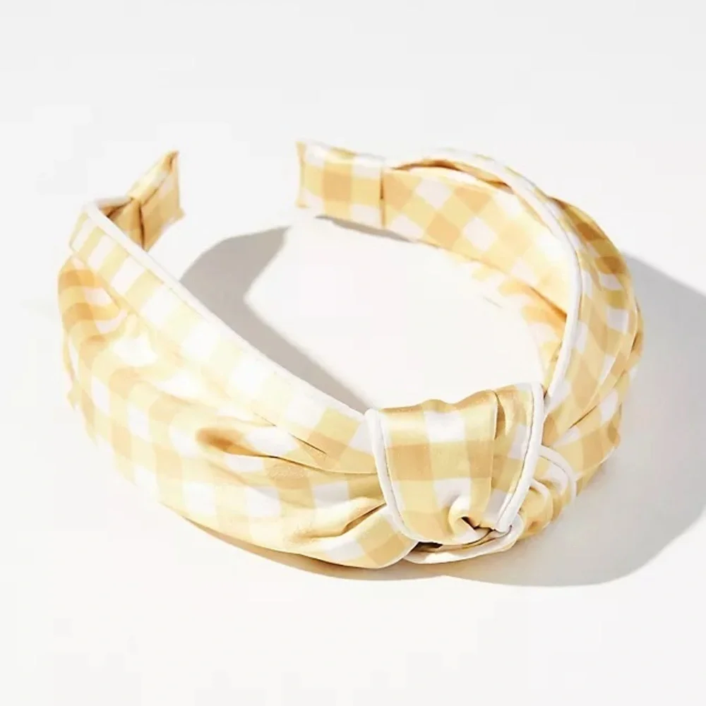 Anthropologie Everly knot headband gingham new with tags
